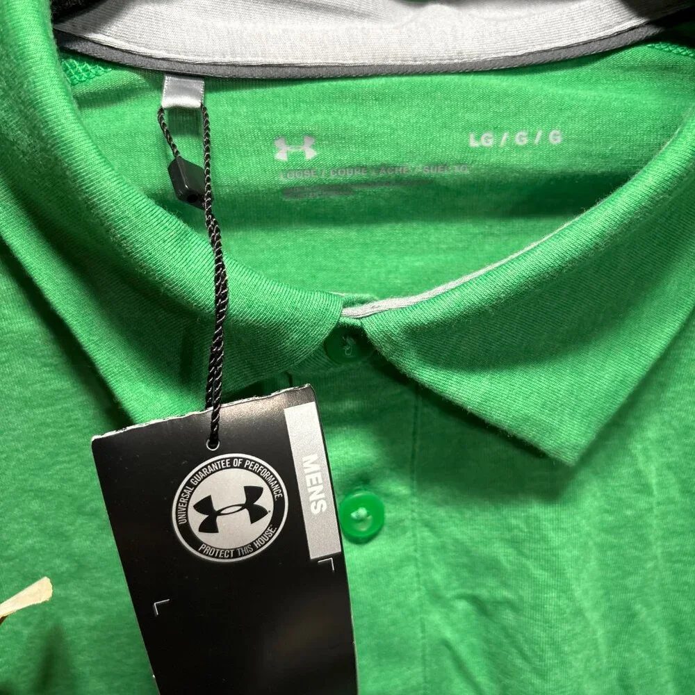 NWT Under Armour Green Performance Polo Shirt Loose Fit – Men’s‎ L